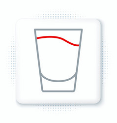 Line Shot Glass Icon Isolated On White Background