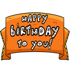 Happy Birthday To You Banner Cartoon Clipart