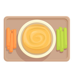 Hummus Breakfast Icon Cartoon Food Paste