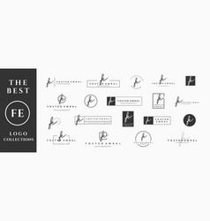 Initial Letter Fe F Logo Handwriting Signature