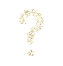 Question Mark Gold Glitter Stars Shiny Confetti