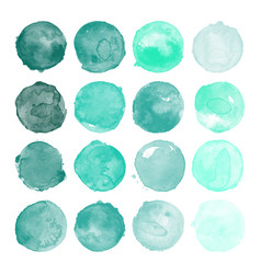 Set Of Watercolor Teal Shapes