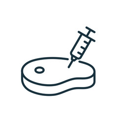 Antibiotic Hormone Injection Meat Line Icon