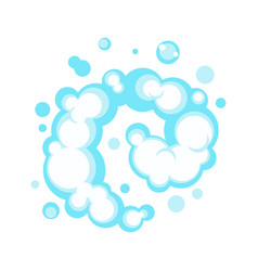 Cartoon Soap Foam With Bubbles Light Blue Suds