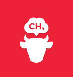 Methane Emissions From Cattle Icon With A Cow