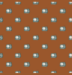 Retro Tv Engraved Seamless Pattern Vintage