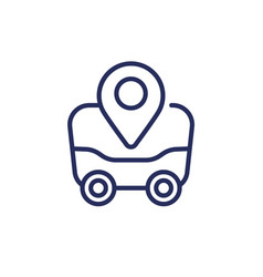 Delivery Robot Line Icon Autonomous Vehicle