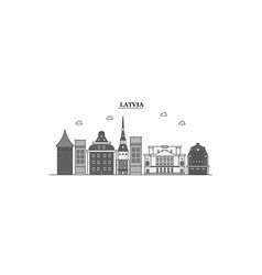 Latvia City Skyline Isolated