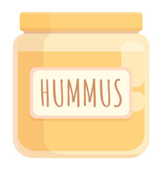 Hummus Jar Icon Cartoon Pita Bread