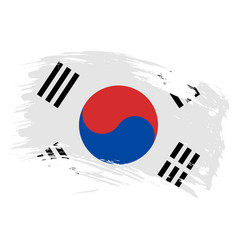 South Korea Brush Stroke Flag Background Hand