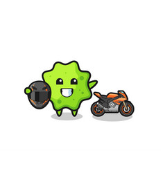 Cute Splat Cartoon As A Motorcycle Racer