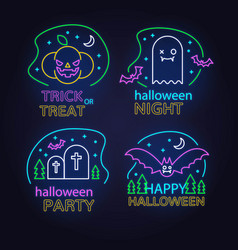 Halloween Night Neon Sign Collection Design