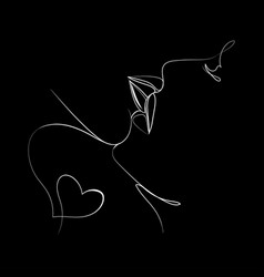 Lovers Couple Kissing Minimal Art Face