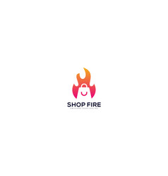 Online Shopping Fire In Bag Logo Design