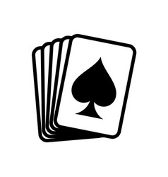 5 Poker Cards With Ace Of Spades Icon