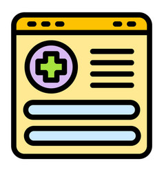 Online Medical Card Icon Color Outline