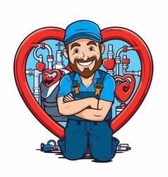 Plumber In Heart Shape Of A Love