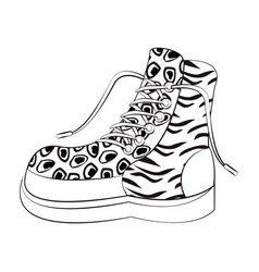 90s Retro Fashion Women Boot In Black And White