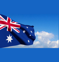 Australia Flag On Background Of Sky