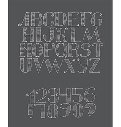 Black And White Alphabet Hand Drawn Outline Abc Vector Image