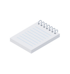 Paper Notebook On Spring With Lines Isometric