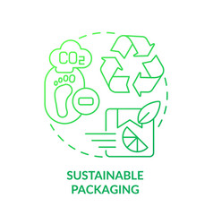 Sustainable Packaging Green Gradient Concept Icon