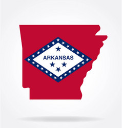 Arkansas State Shape With Flag Logo