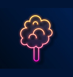 Glowing Neon Line Cotton Candy Icon Isolated