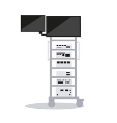 Modern Laparoscopic Apparatus Stands On The Floor