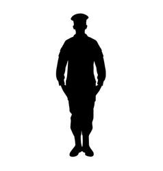 Standing Soldier Silhouette Military Man