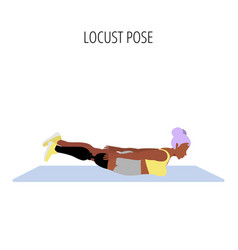 Young Woman Doing Locust Pose Yoga Workout