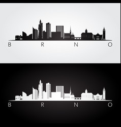 Brno Skyline And Landmarks Silhouette