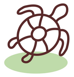 Brown Old Turtle On A White Background