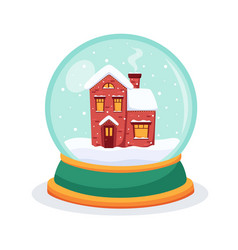 Christmas Snow Globe With A House Inside