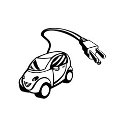 Electric Vehicle Or Green Car With Plug Coming