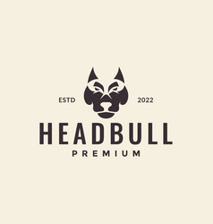 Head Bull Dog Hipster Logo Design Graphic Symbol