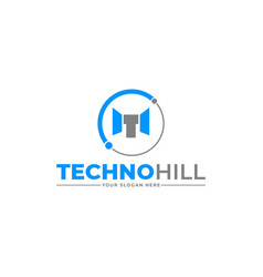 Letter Th Technology Logo Design Template