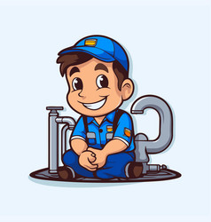 Plumber Of A Cartoon In Uniform