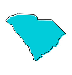 South Carolina Map Shape United States Of America