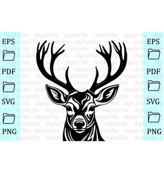 Wildlife Deer Graphic In Black And White