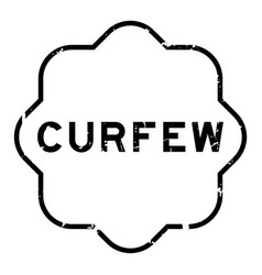 Grunge Black Curfew Word Rubber Seal Stamp