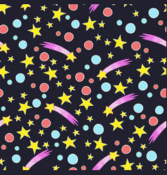 Starry Seamless Pattern On Dark Background