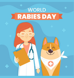 World Rabies Day Hand Drawn Flat