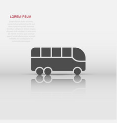 Bus Icon In Flat Style Coach On White Isolated