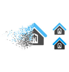 Damaged Pixelated Halftone Home Icon