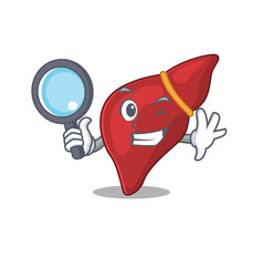 Smart Detective Healthy Human Liver Mascot