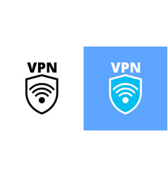 White And Blue Vpn Logo In Flat Style For Printing