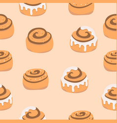 Cinnamon Bun Seamless Pattern Sweet Roll