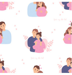 Seamless Pattern With With Loving Couple People