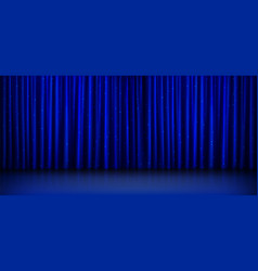 Blue Curtain For Theater Or Cinema Stage